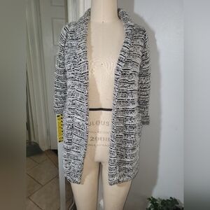 Elegant River Island monochrome maxi cardigan (Size 6). For women.